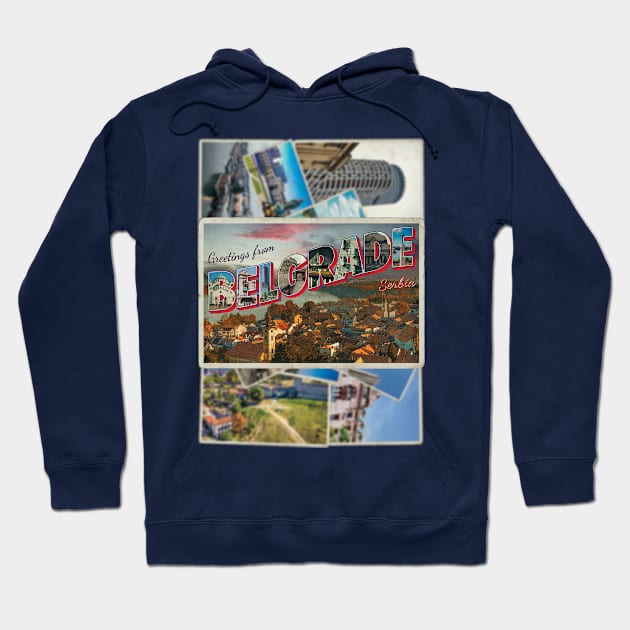 Greetings from Belgrade in Serbia Vintage style retro souvenir Hoodie by DesignerPropo